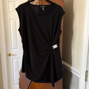 *Alfani Black Sleeveless Shirred Silver Jeweled Top Dressy Sexy